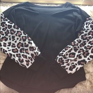 Cheetah sleeve shirt